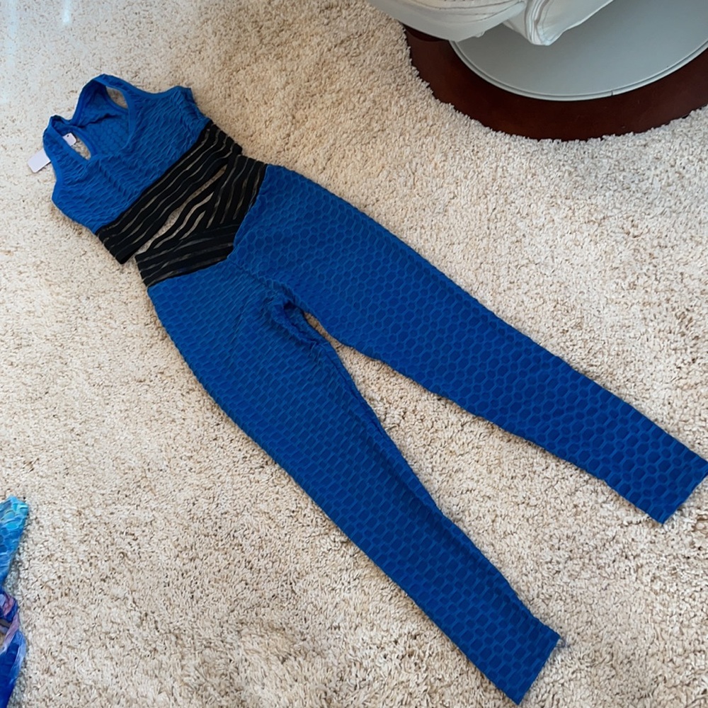 Anti cellulite leggings bra top blue medium skinny - Picture 4 of 5